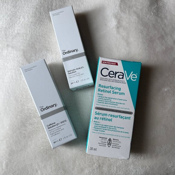*3-PACK* CERAVE Retinol Serum & THE ORDINARY Caffeine 5% & Salicylic Acid 2% - Picture 1 of 1